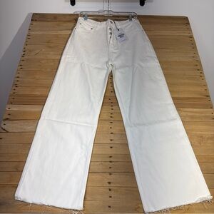 Princess Polly White Fawcett Wide Leg Jeans New With Tags US Size 8